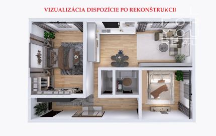 Veľký slnečný 3i byt, možné prerobiť na 4i !