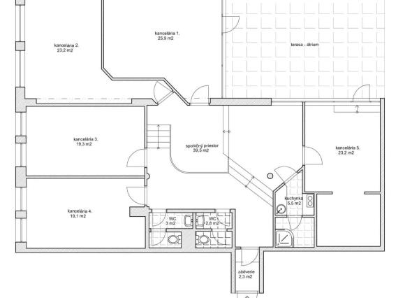 Afyreal prenájom 5 kancelárií Zámocká, parking v garáži