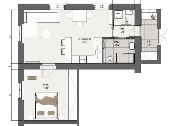 AFYREAL: na prenájom 2 izbový byt, 55m2, Timravina ulica - Bratislava, Staré Mesto