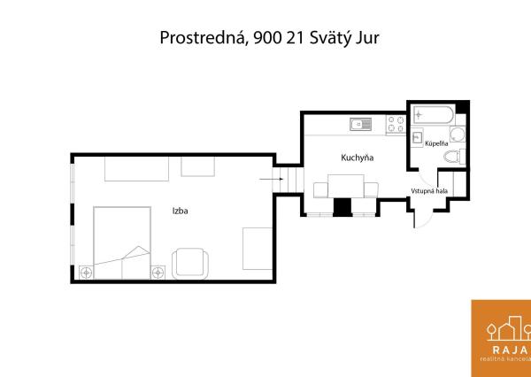 1 izbový byt 34 m2 – Prostredná ul. 15 / Svätý Jur  ***  VÝBORNÁ PONUKA  ***